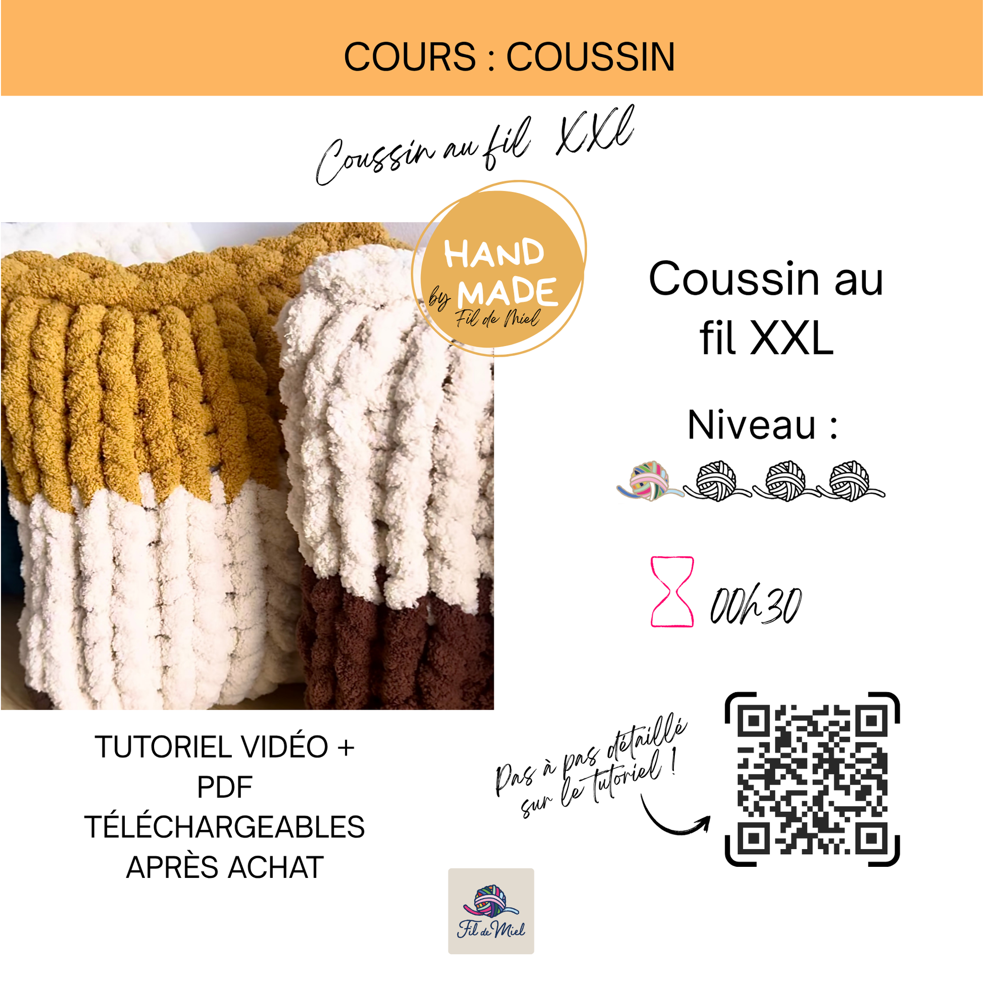Tutoriel - cours débutant – Réaliser votre coussin fait main