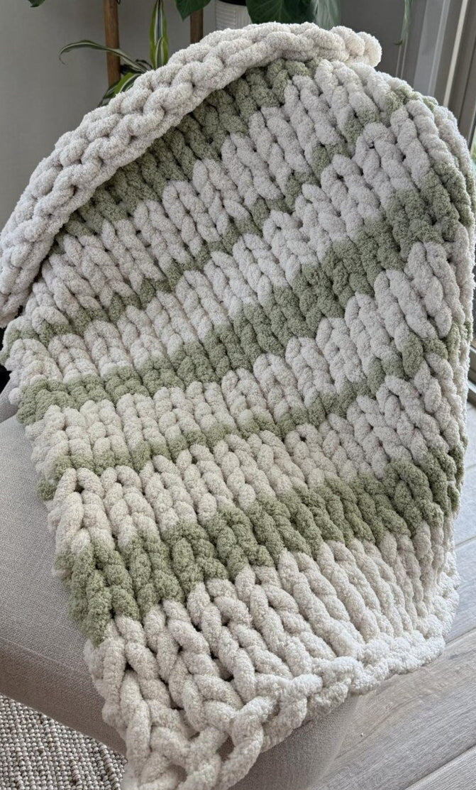 Kit couverture DIY : 4 pelotes (2 de chaque couleur) pour réaliser une couverture de fil de miel