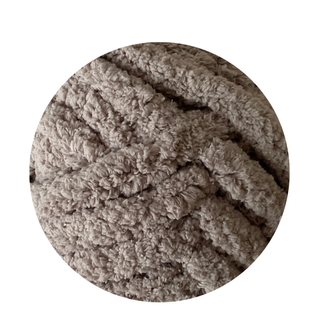 Laine XXL gris taupe élégant - Fil chenille ultra doux pour décoration