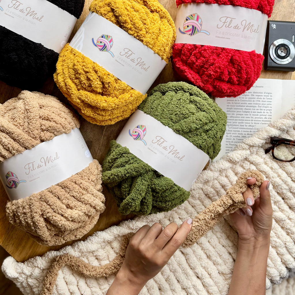 Kit Coussin 40x40 cm – Fil chenille XXL