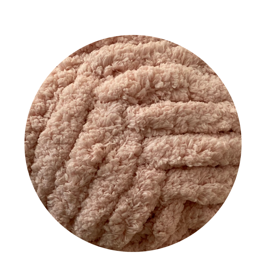 Laine XXL rose poudré romantique - Fil chenille ultra doux pour tricot