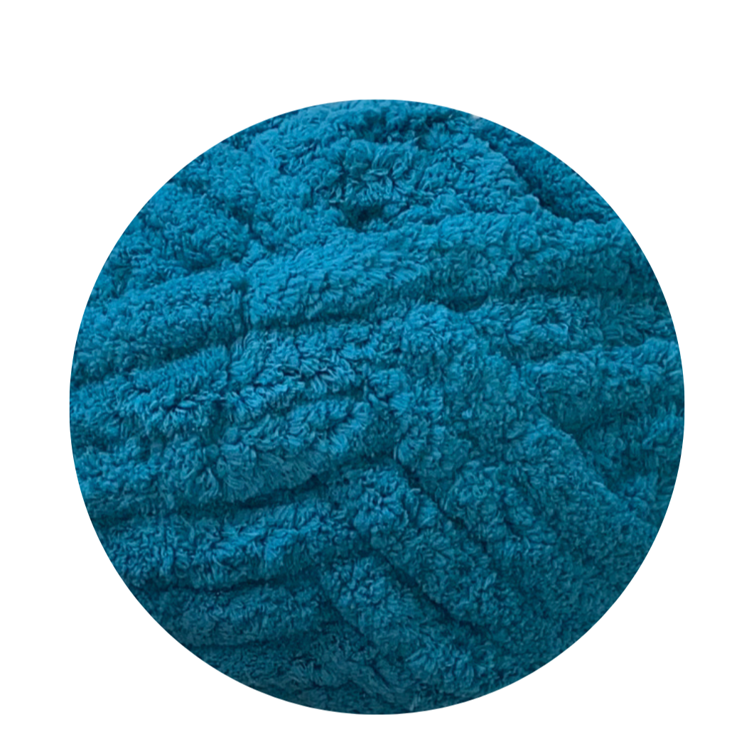 Laine XXL bleu lagune turquoise - Fil chenille tropical ultra doux