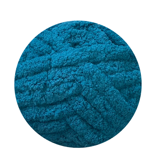 Laine XXL bleu lagune turquoise - Fil chenille tropical ultra doux