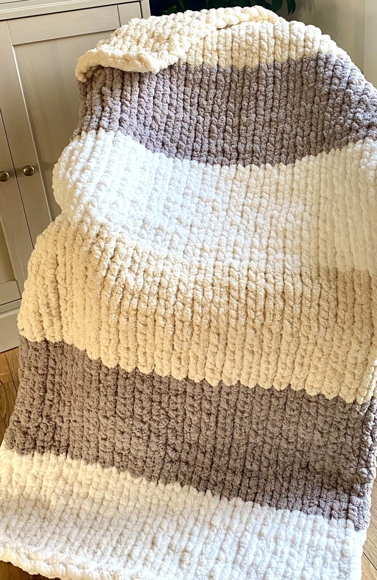 Couverture faite avec du fil de miel