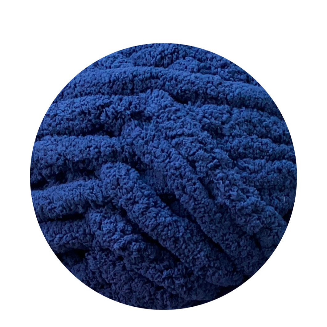 Laine XXL bleu foncé océan de minuit - Fil chenille profond ultra doux